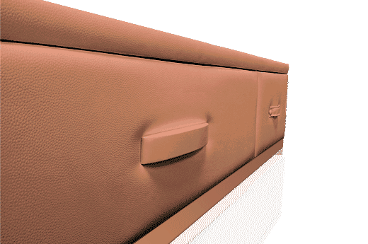 tapizado camel para la cama con cajones
