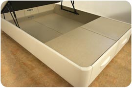 Canapé abatible con cajones de esquinas redondas