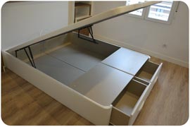 Canapé de tapa abatible con esquinas redondas