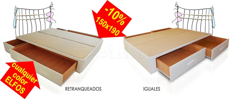 Dos Canapés con cajones laterales retranqueados e iguales