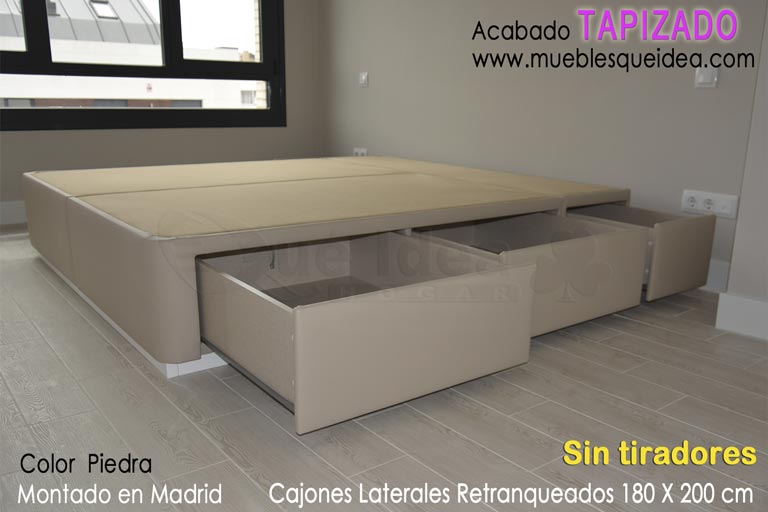 Montaje realizado de Canapé con cajones laterales sin tiradores de 180 de ancho por 2 metros de largo en Madrid