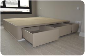 Montaje realizado de Canapé con cajones laterales de 180 por 2m en Madrid