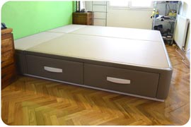 Canapé de 2x2 con cajones montado Madrid