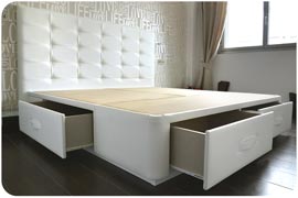 Cama con cajones y cabecero montados en Madrid