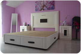 Cama con cajones cerrados montada en Madrid con 6 cajones