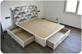 Cama con cajones Plus blanca montada en Andalucia