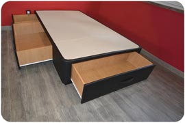 Cama canapé individual de 90x190 color negro