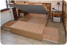 Canapé abatible con cajones de apertura lateral