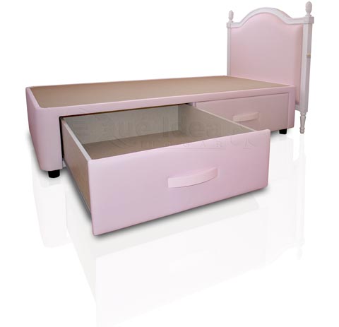 Cama canapé individual con los cajones en un lateral