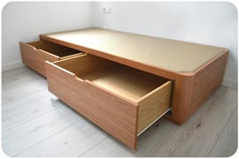 Canapé individual con Cajones Laterales acabado forte