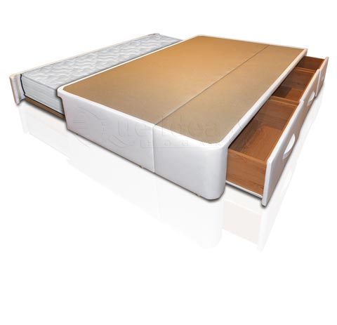 Cama tapizada con nido y cajones