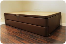 Canapé Nido individual cerrado en color marrón chocolate sin tiradores