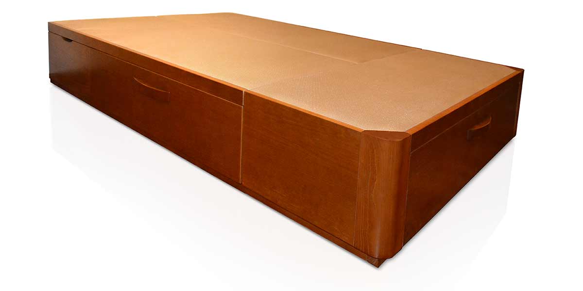 Cama de madera con cajones Modelo Cajones Plus acabado natural