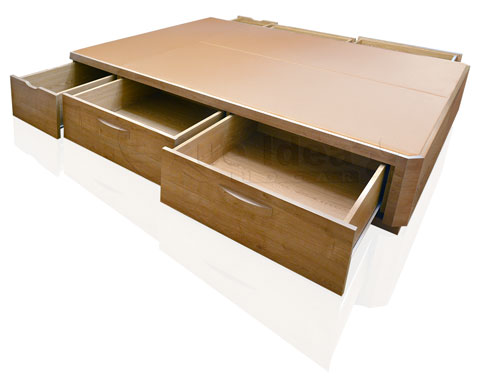 canapé de madera con cajones laterales de Muebles Qué Idea