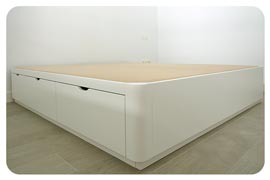 Montaje de Canapé cajones de matrimonio en madera en madrid