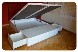 Canapé abatible con cajones montado en Madrid