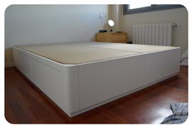 Canapé cama con cajones luxe montado Madrid