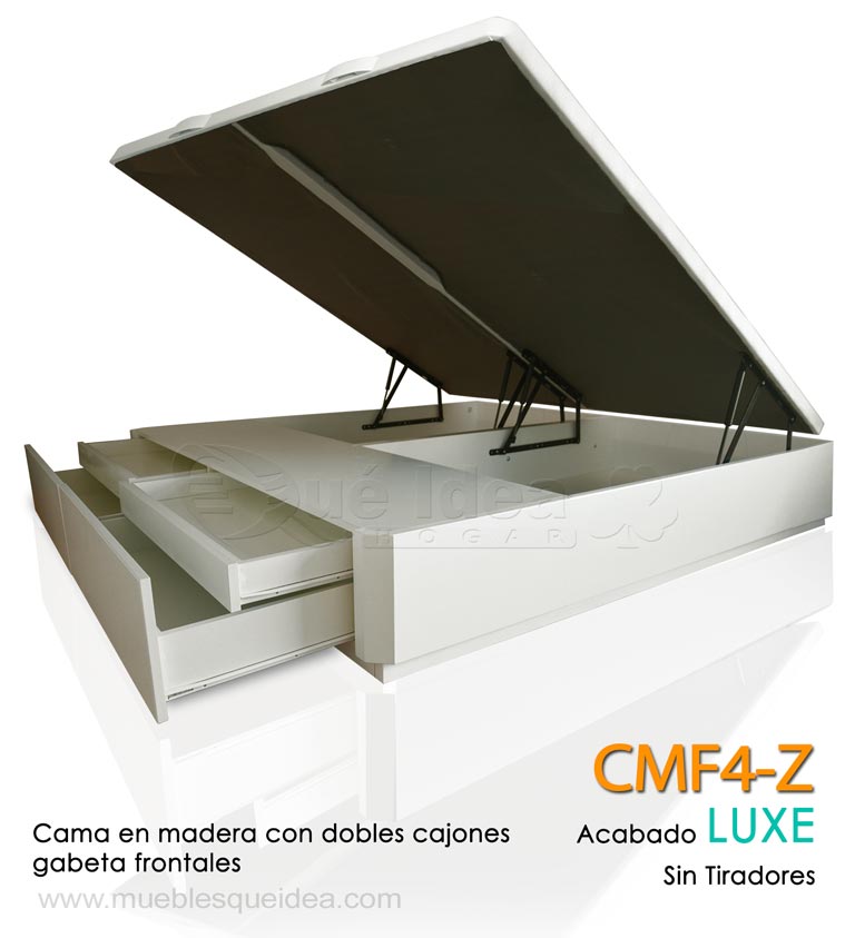 Canapé de tapa abatible con cajones frontales de muebles Qué Idea Hogar