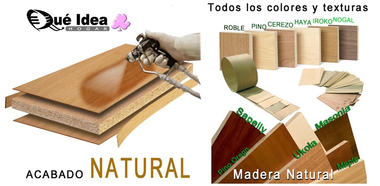 Acabado Natural a base de tablero rechapado para las camas de madera con cajones