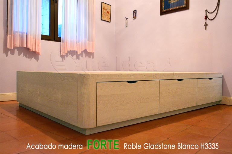 Canapé modelo Cajones Laterales de Color Roble Gladstone Blanco H3335