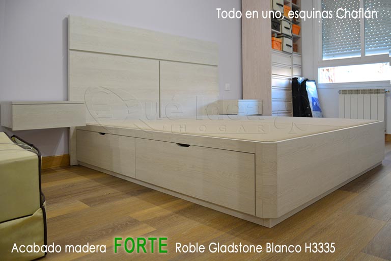 Canapé modelo Cajones Laterales de Color Roble Gladstone Blanco H3335
