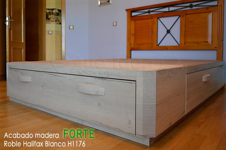 Canapé modelo Cajones Plus de Color Roble Halifax Blanco H1176