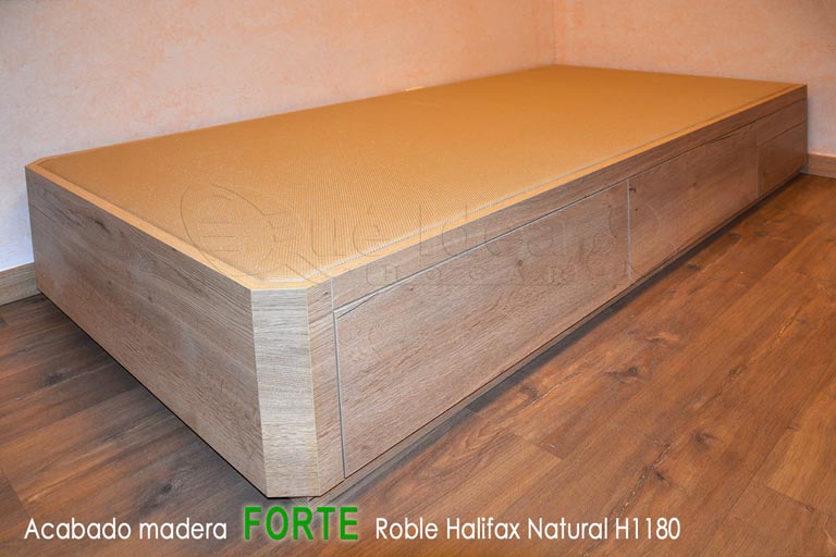 Canapé modelo Cajones Laterales de Color Roble Halifax Natural H1180