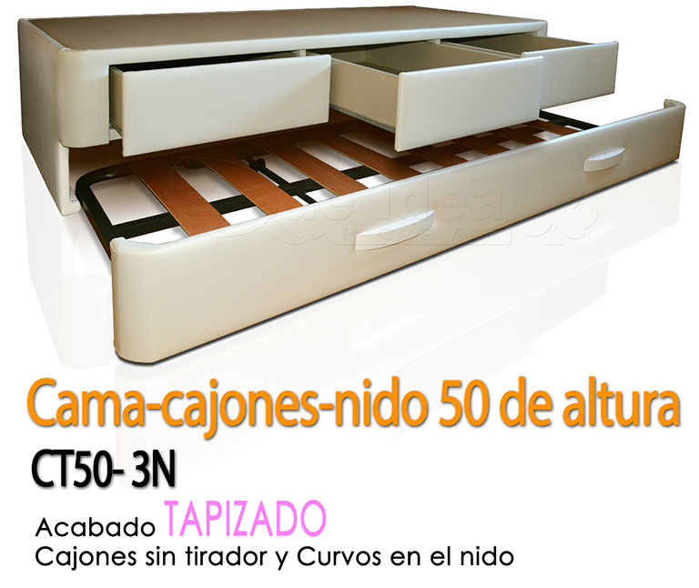 Cama con cajones y nido