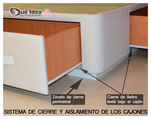 Canape con cajones modelo Plus color negro