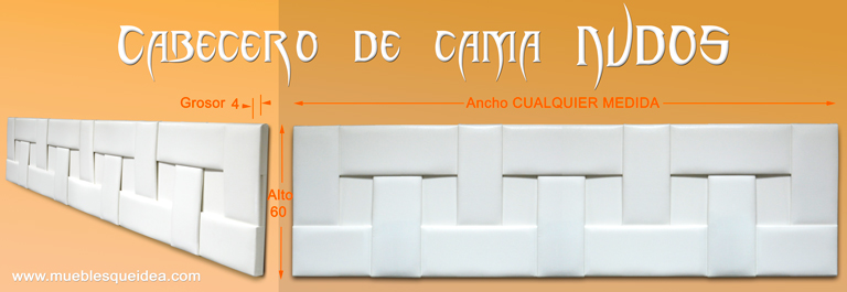 cabecero NUDOS con altura especial perfectamente integrado cuando se cuelga de la pared por encima de la almohada