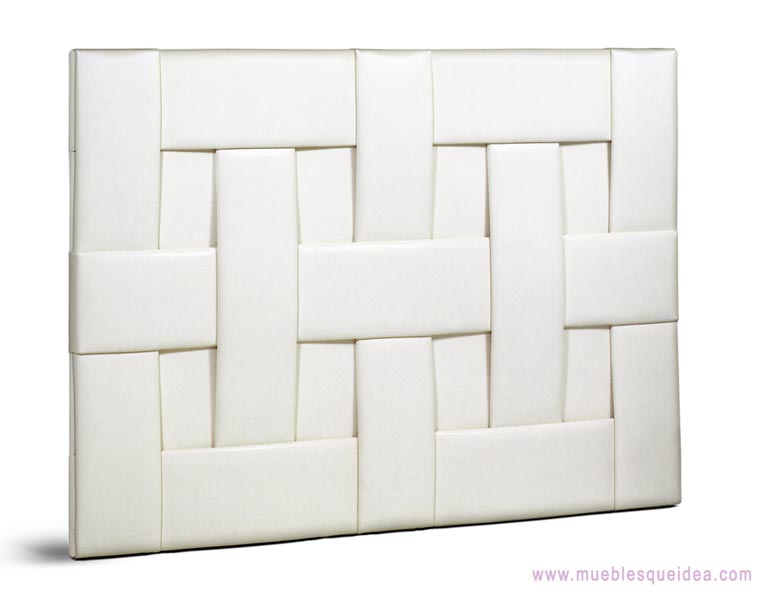 Cabecero de cama modelo Nudos tapizado color blanco