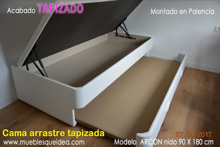 Canapé Nido con cama arrastre de base tapizada de 90 x180 montado en Palencia