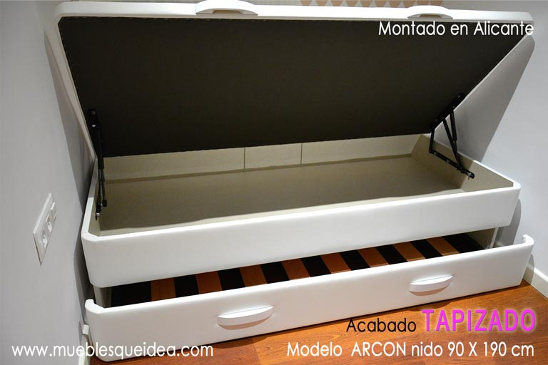 Canapé nido en poco espacio color blanco montado en Alicante