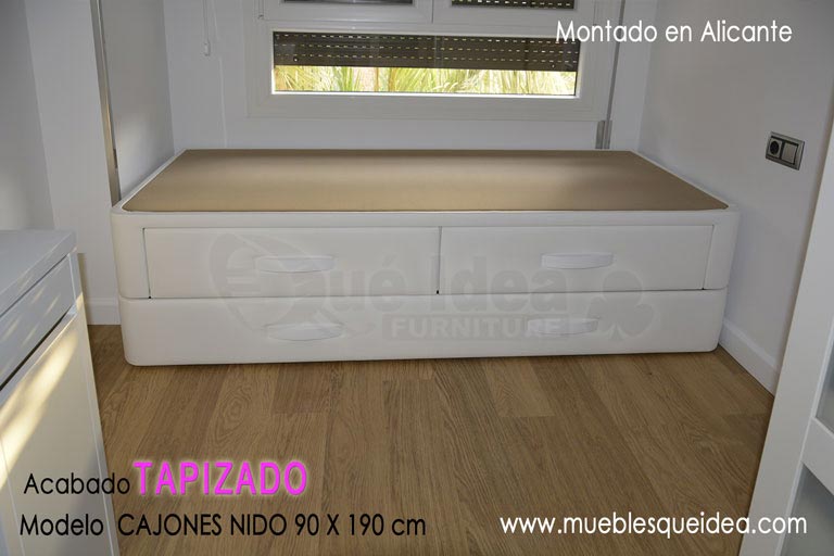 Cama nido doble con dos cajones para apartamento en alicante reducido