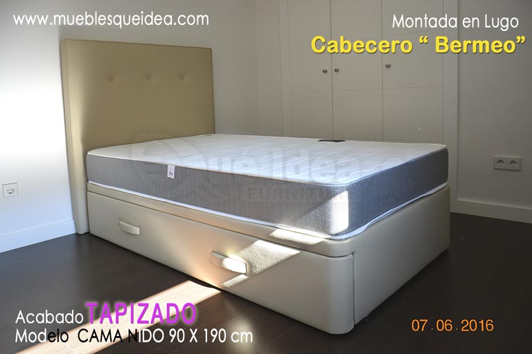 Todo incluido cabecero modelo Bermeo, cama nido y colchones viscolásticos montado en Lugo Galicia