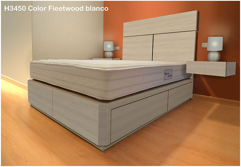 cama con cajones, mesitas y cabecero en color FIETWOOD H3450