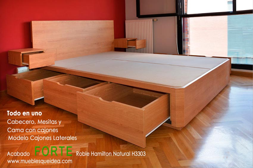 Conjunto de muebles para dormitorio con muchos cajones