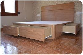 Cama con cajones montada en Cataluña de 150x200