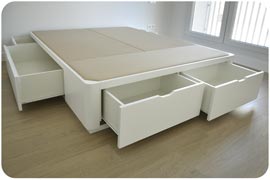 Cama de madera con cajones de 160 cm