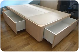 Cama con cajones acadado forte imitando madera de abedul