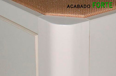 Detalles del acabado Forte en el color blanco