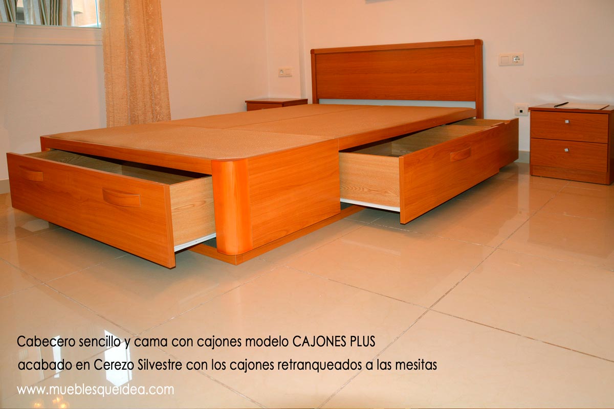 Canapé modelo Cajones Plus acabado Forte color cerezo