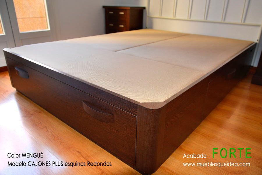 Canape cajones plus color wengué esquinas redondas