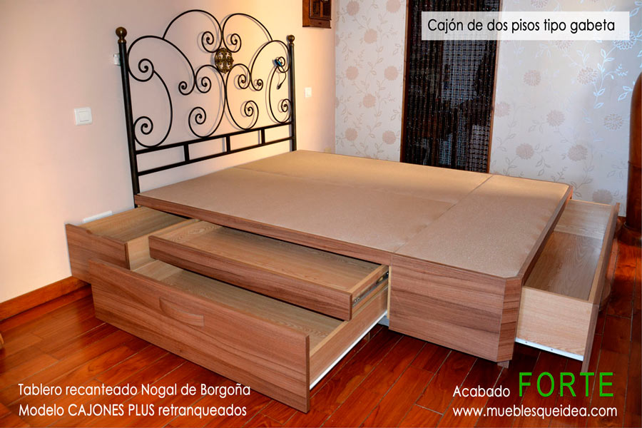 Cama con cajones dobles gabeta