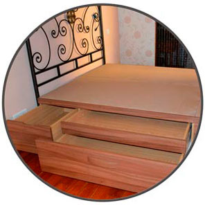 Cama con cajones de doble altura