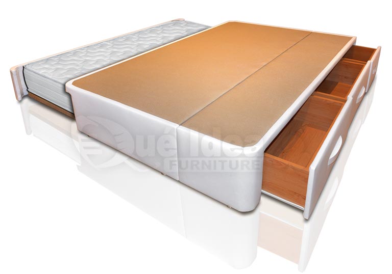 Cama con nido arrastre en un lateral y cajones en el otro lado