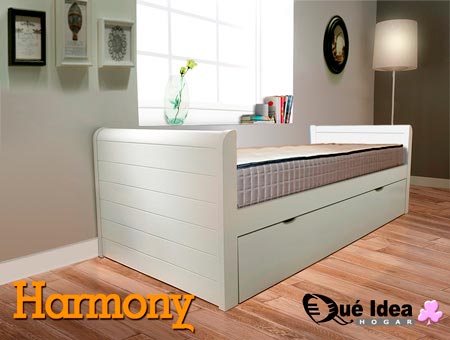 Cama Nido modelo Harmony junto a la ventana de un dormitorio