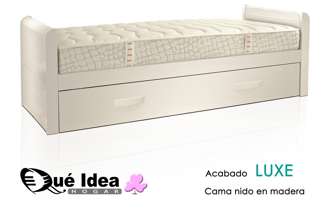 Cama nido en madera madera lacada color blanco