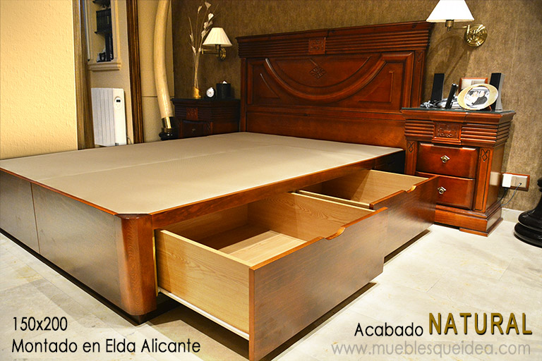 Canapé con Cajones en los laterales Retranqueados de 150cm de ancho por 2 metros de largo en Alicante