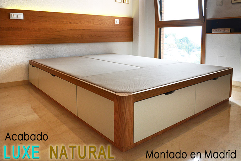 Cama con cajones en madera acabados combinado